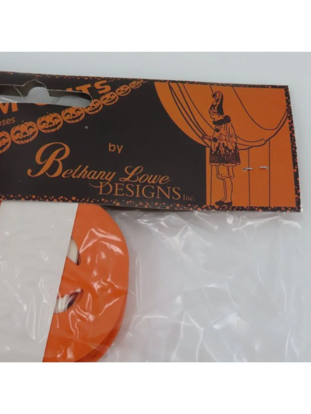 Bethany Lowe String Em Outs Halloween Spider Jack O Lantern Paper Garland NEW